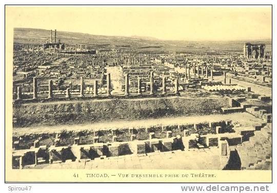 CPA TIMGAD - VUE D'ENSEMBLE PRISE DU THEATRE