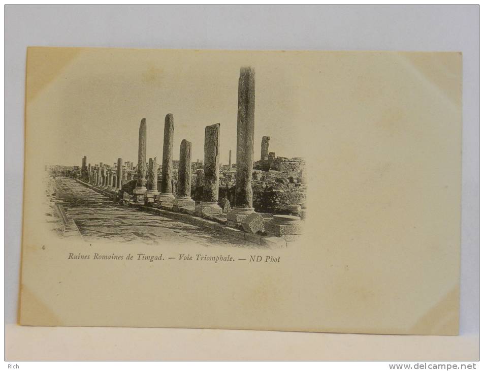 CPA précurseur - Algérie -  TIMGAD - Ruines Romaines - Voie Triomphale