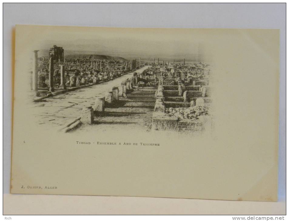 CPA précurseur - Algérie - TIMGAD - Ensemble et Arc de Triomphe
