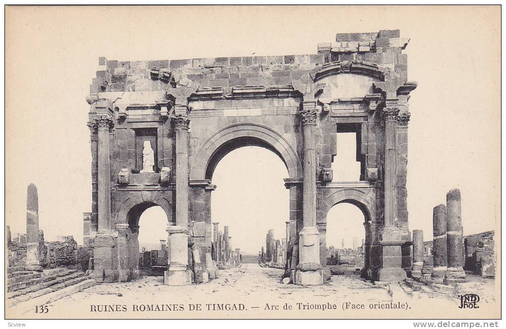 Arc De Triomphe, Ruines Romaines De Timgad, Algeria, Africa, 1900-1910s