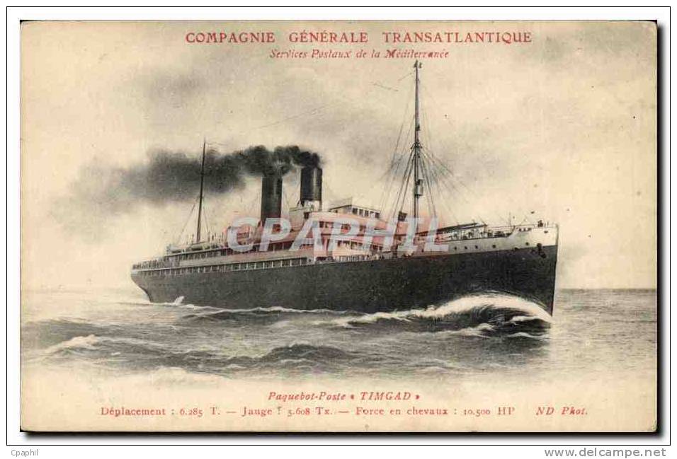 CPA Cie Generale Transatlantique Le Timgad SErvices postaux de l
