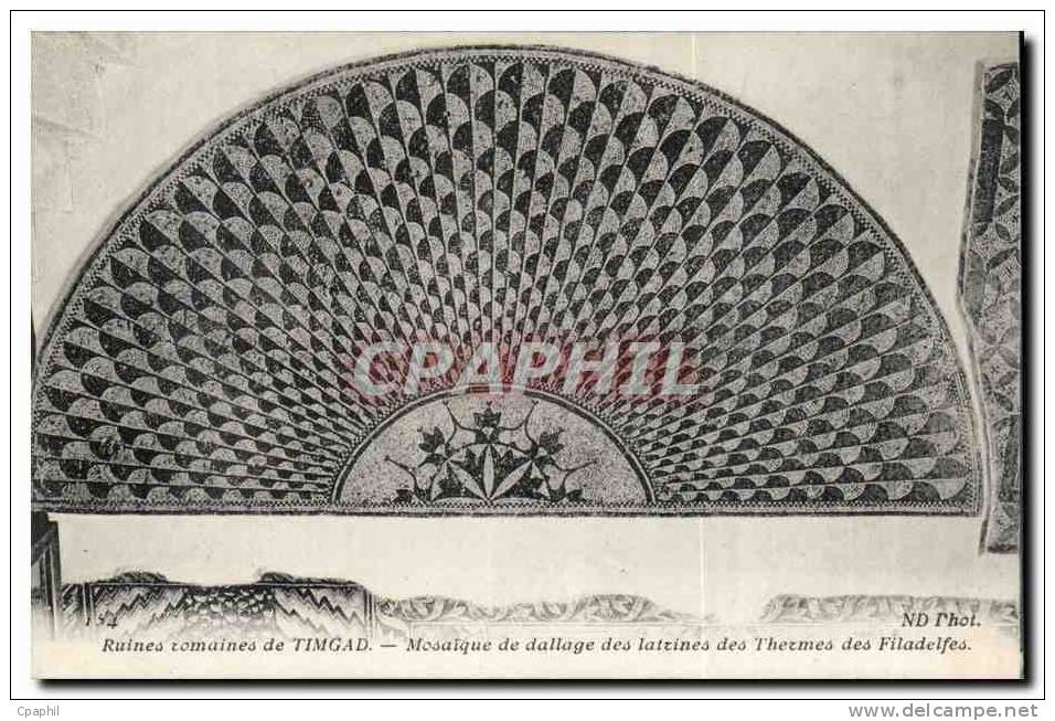 Algerie CPA Ruines romaines de Timgad Mosaique de dallage des la