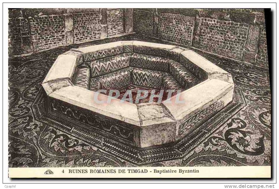 CPA Ruines Romaines De Timgad Baptistere Byzantin