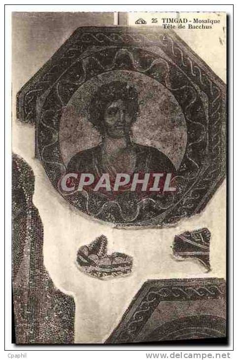 CPA Ruines Romaines De Timgad Mosaique Tete de Bacchus