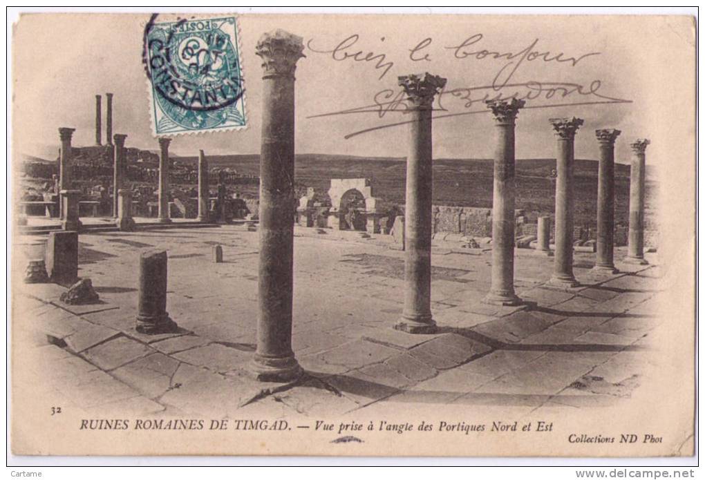 TIMGAD Ruines romaines vue prise a l angle des Portiques Nord et Est