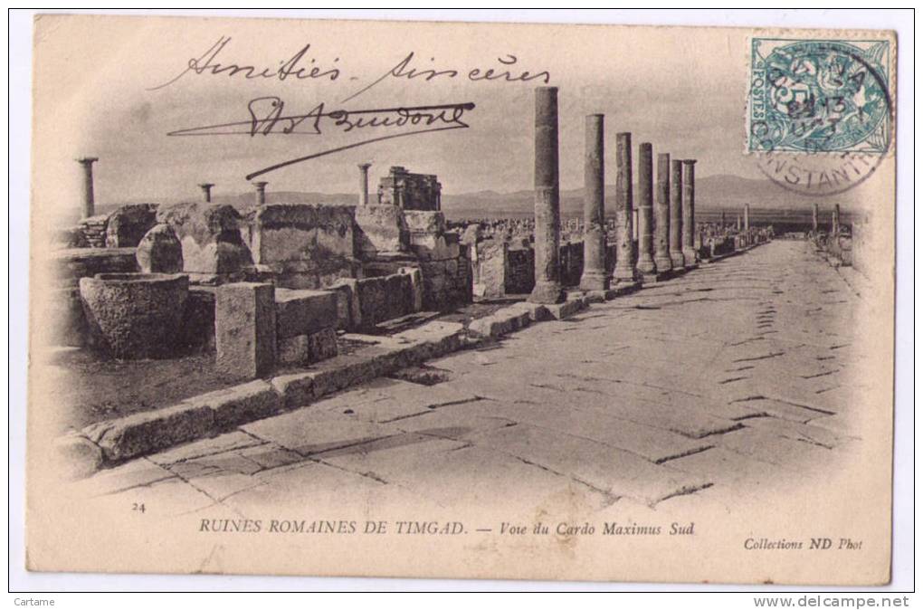 TIMGAD Ruines romaines Voie du Cardo Maximus Sud