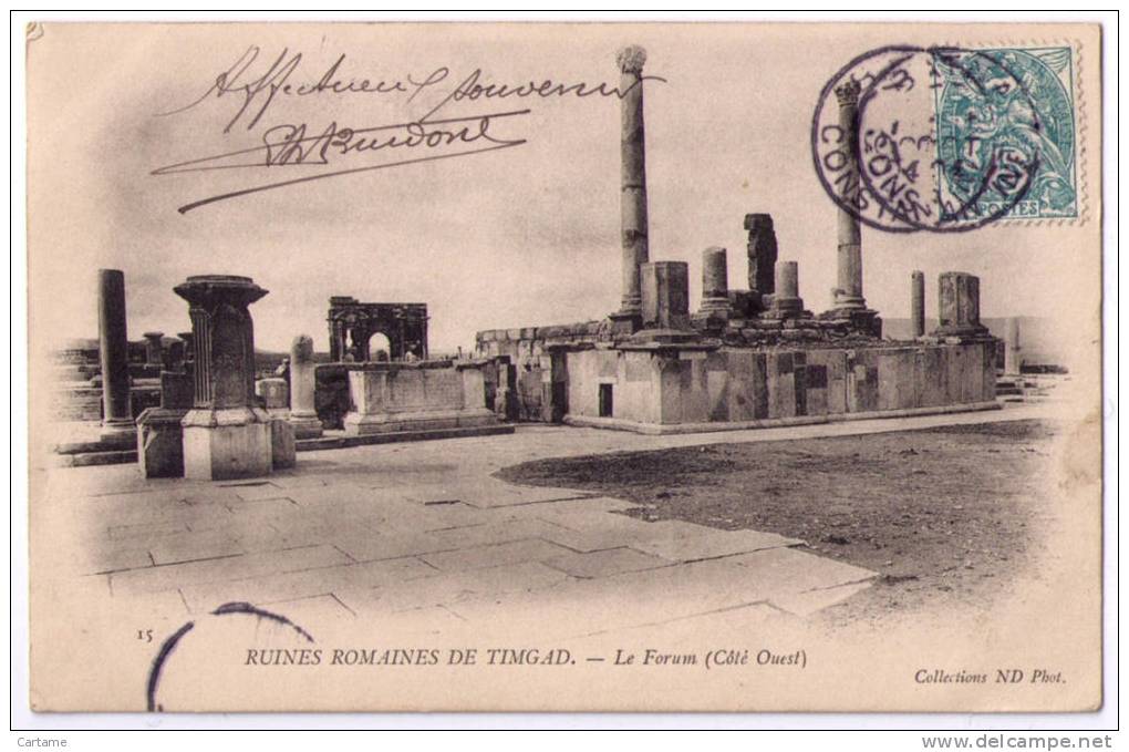 TIMGAD Ruines romaines Le Forum coté Ouest