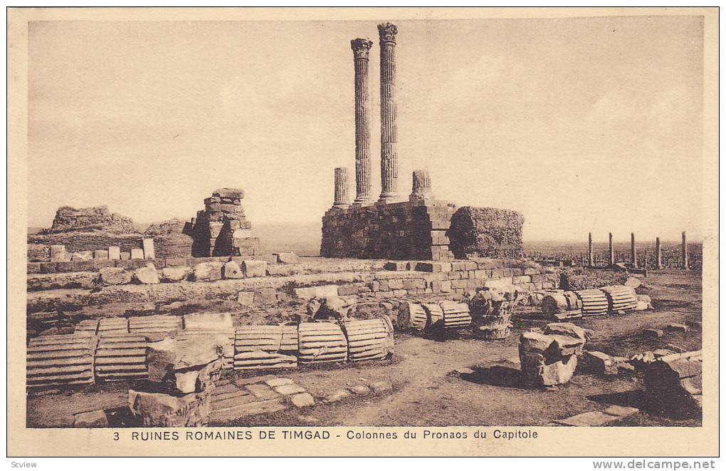 Ruines Romaines De Timgad- Colonnes Du Pronaos Du Capitole, Algeria, Africa, 1910-1920s