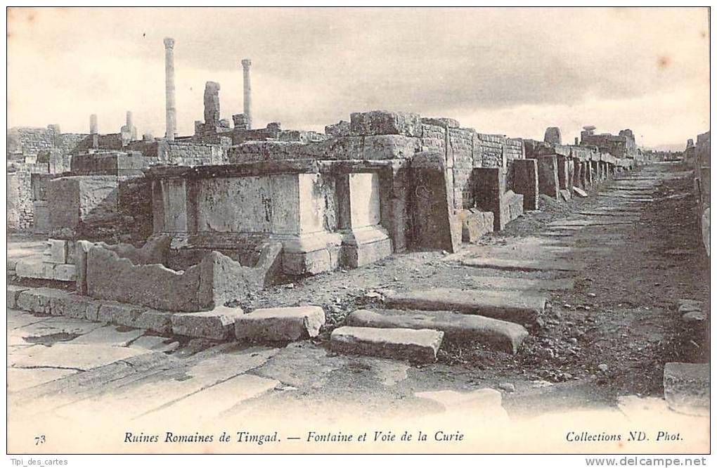 Ruines Romaines de Timgad, Fontaine et Voie de la Curie
