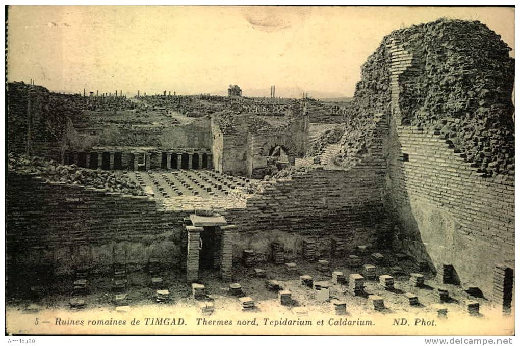 N°828 Q RUINES ROMAINES DE TIMGAD THERMES NORD TEPIDARIUM ET CALDARIUM