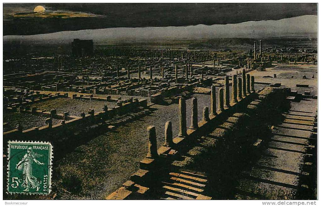ALGERIE  TIMGAD  2 CARTES  1) VUE GENERALE PRISE DU THEATRE  1  -  2)   LE THEATRE