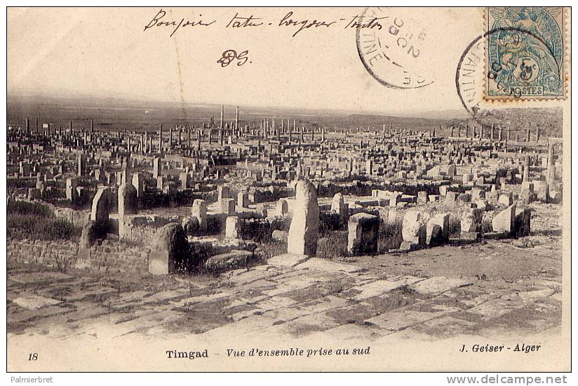 Timgad - Vue d'ensemble prise du Sud