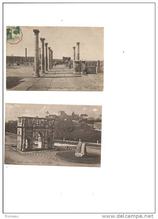 ruines romaines de Timgad  1909  -HOTEL DES ETRANGERS -BATNA + UNE CARTE DE ROME GRATUITE