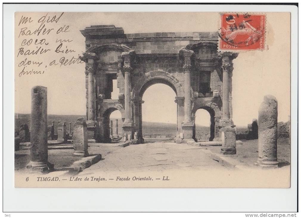 Algerie Timgad -L'Arc De Trajan Façade Orientale Old PC Alger