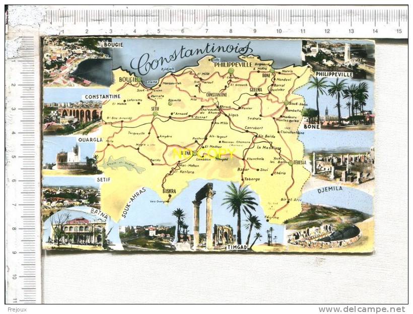 L280 -   CONSTANTINOIS -  Cartographie -  11 vues    Bougie, Constantine, Ouargla, Setif, Batna, Timgad, Djemila, Bone,