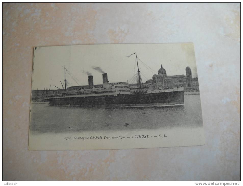 CPA Bateau TIMGAD Compagnie Genérale Transatlantique n°1720