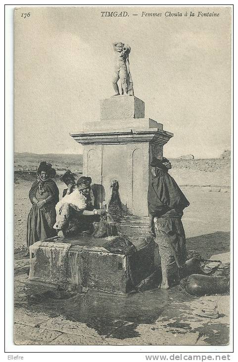 TIMGAD Femmes Chouîa à la fontaine , gros plan cpa bon état