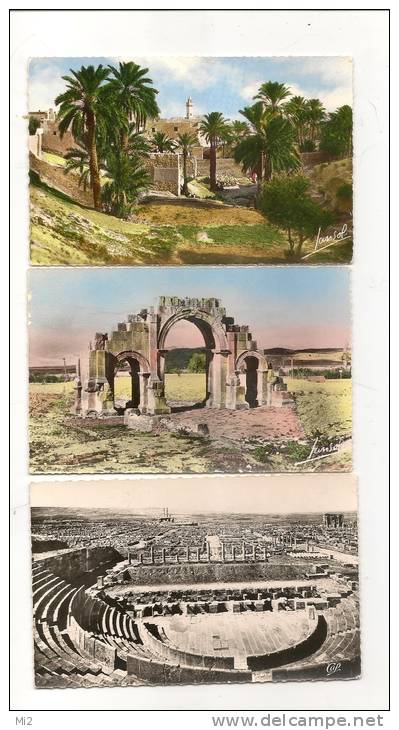 CPM   algérie  lot 3 cartes neuves TBE lambese porte timgad ruines  paysage sud