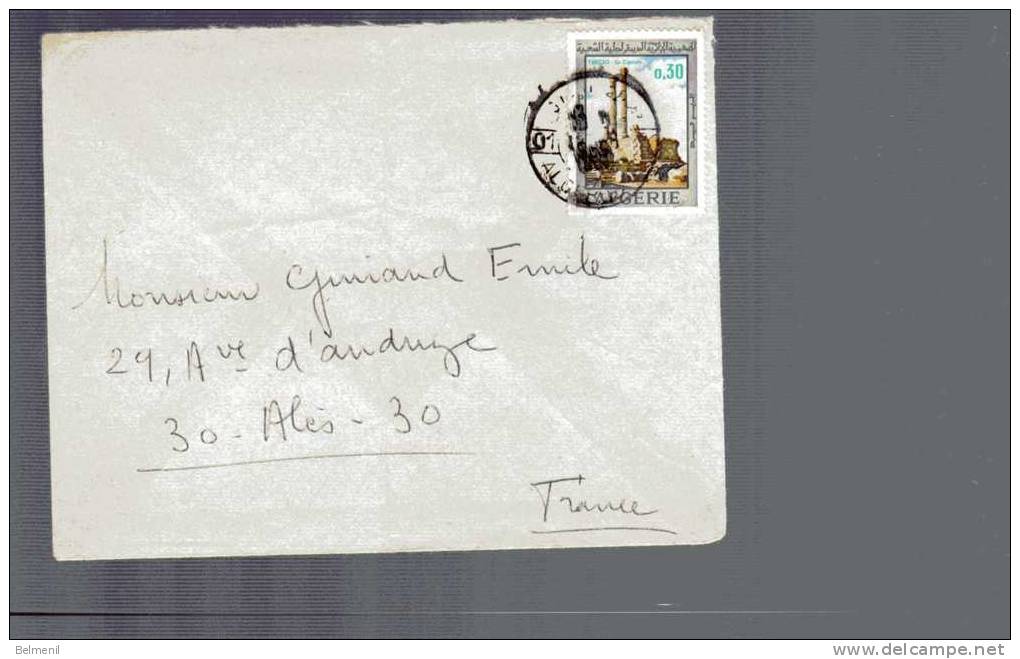 ALGERIE   lettre avec timbre Timgad
