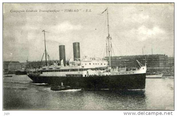 Bateau - Paquebot - Compagnie Générale Transatlantique ''TIMGAD''