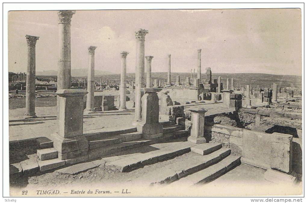 RUINES ROMAINES DE TIMGAD  ENTREE  DU FORUM