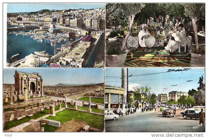 4 CPSM - Constantine, Timgad, Alger, danseuses et musiciens  .. (48710)