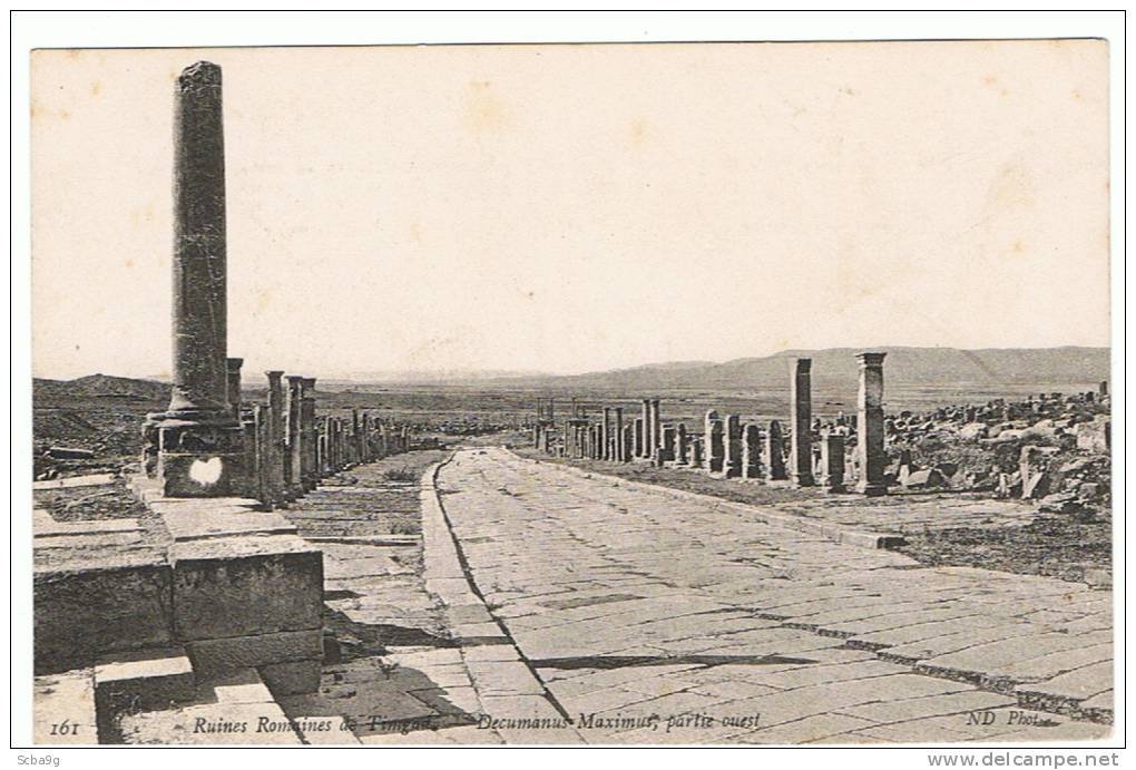 RUINES ROMAINES DE TIMGAD  DECUMANUS MAXIMUMS PARTIE OUEST