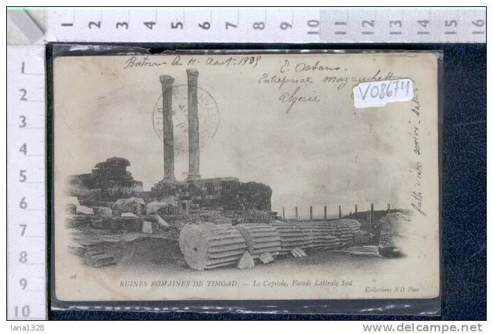 V08674  ALGERIA RUINES ROMAINES DE TIMGAD LE CAPITOLE COLONNE