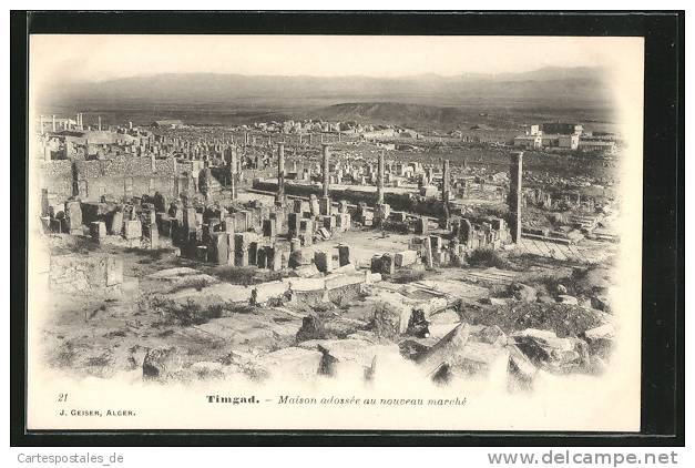 CPA Timgad, Maison adossée au nouveau marché, Wohnhaus u. Markt freigelegt bei einer Ausgrabung