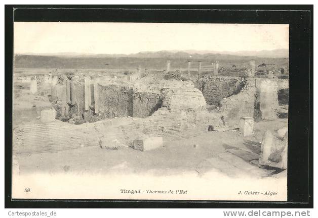 CPA Timgad, Thermes de l'Est, Ruine einer Therme, freigelegt bei einer Ausgrabung