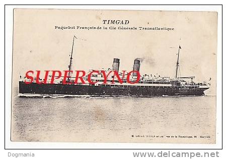 NAVIRE MARINE TIMGAD PAQUEBOT FRANCAIS DE LA COMPAGNIE GENERALE TRANSATLANTIQUE