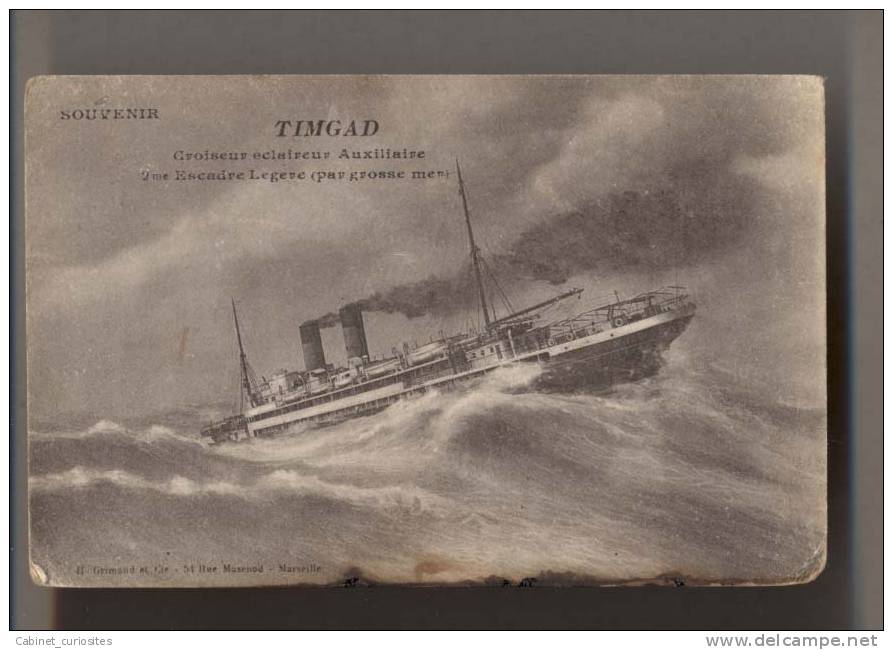 Bateau Timgad - Croiseur éclaireur auxiliaire - 2eme Escadre Légère - Editeur Grimaud & cie