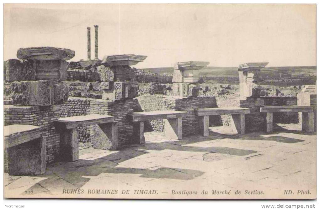 Ruines romaines de TIMGAD - Boutiques du Marché de Sertius