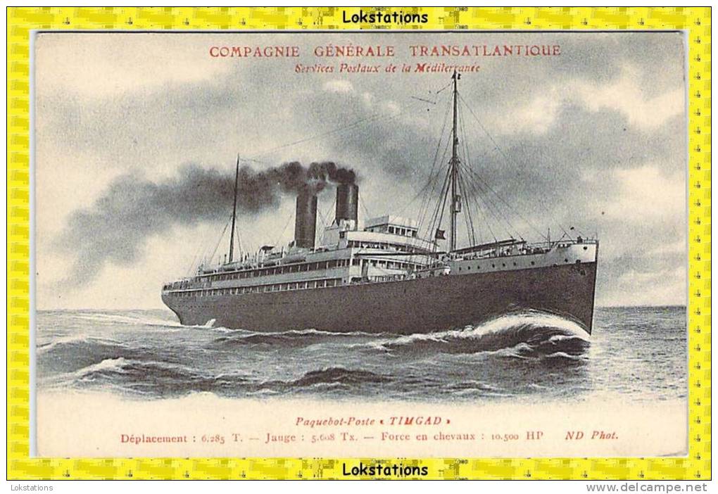 Paquebot Poste '' TIMGAD '' - Services Postaux Méditerranée