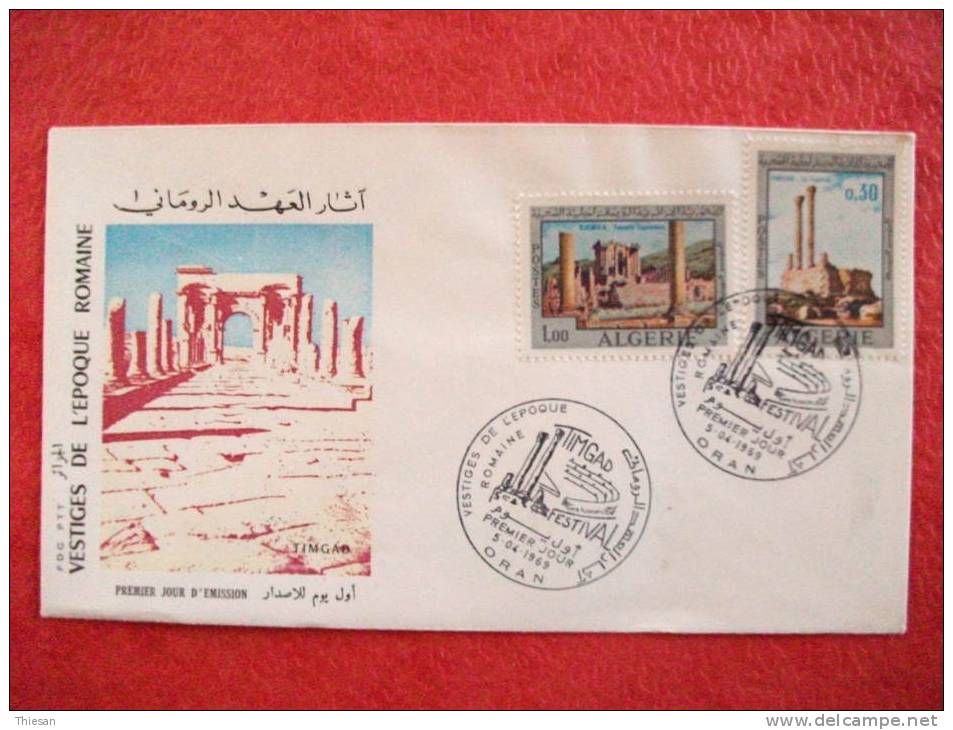 Algerie lettre Oran 1969 FDC 1er jour Timgad ruines romaines cover