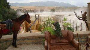 Cheval,paon et singe....