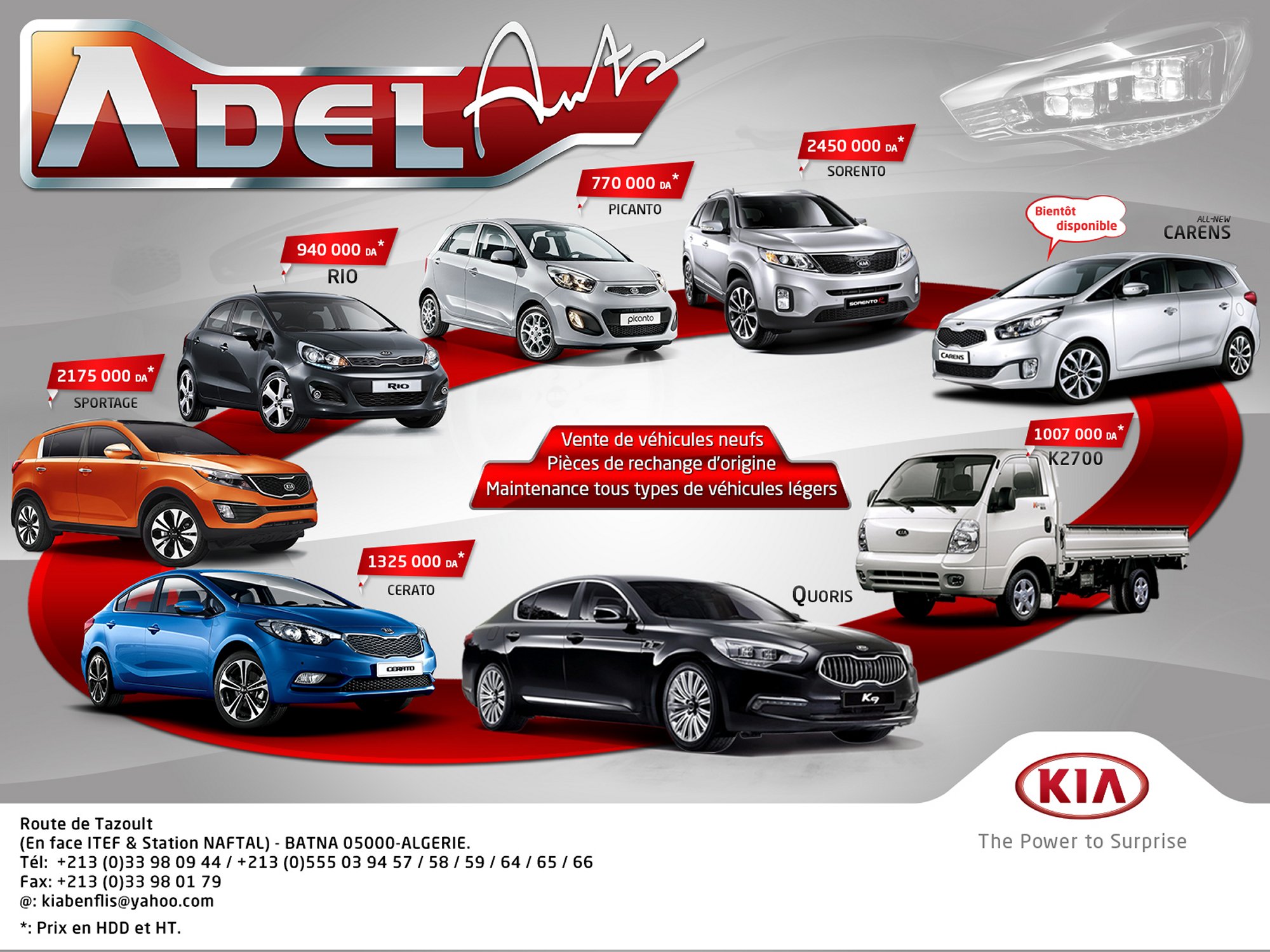 Voitures KIA chez Adel Auto Batna
