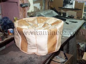 Pouf coussin de sol, maroquinerie de Tlemcen