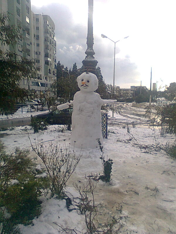 La cité AADL  Sebbala El-achour sous la neige l'hiver 2012.