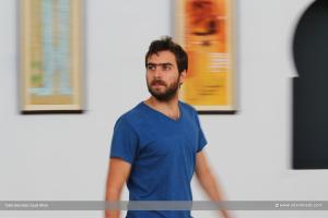 L\'artiste plasticien Noureddine Benhamed  Exposition \ le rectangle vertical\  du 26 septembre au 14 Octobre 2013 à la galerie Hamche, Maison de la culture de Tlemcen.