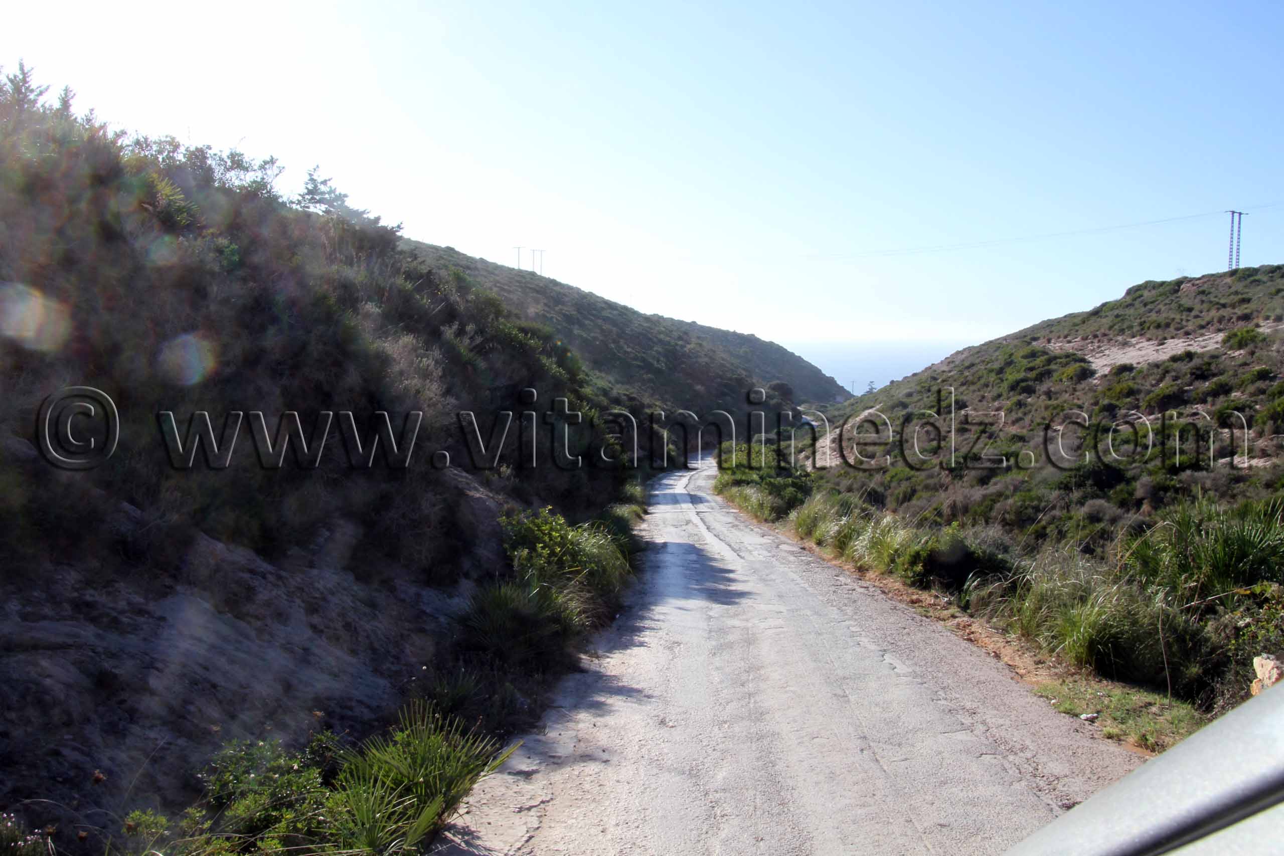 Route vers Plage de Sidi Ali près de Beni Saf, commune de Sidi Safi, Wilaya Ain Temouchent