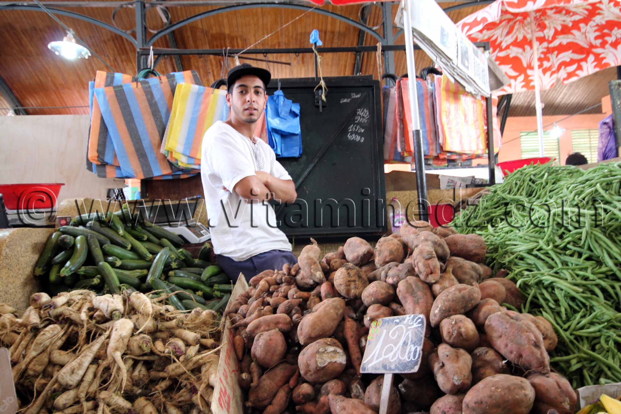 Légumes de saison  navets, haricots verts, concombres, patate douce ...
