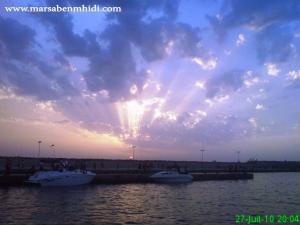 مغيب الشمس ميناء مرسى بن مهيدي