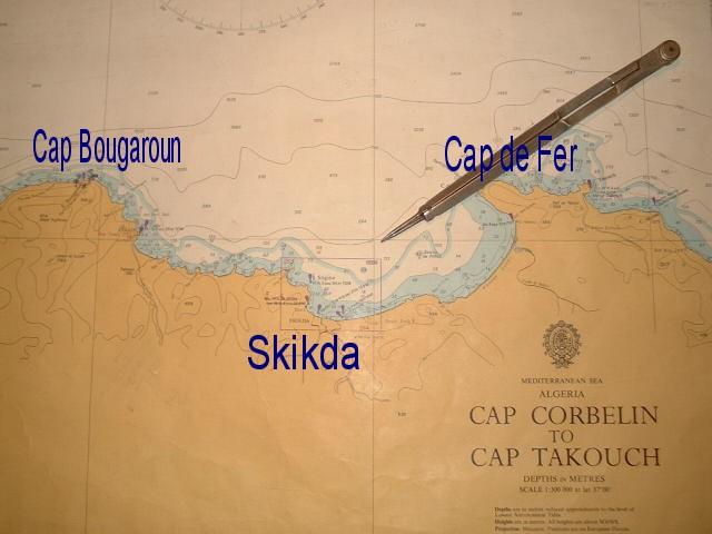 Carte Littoral de Skikda - de Cap Corbelin à Cap Takouch