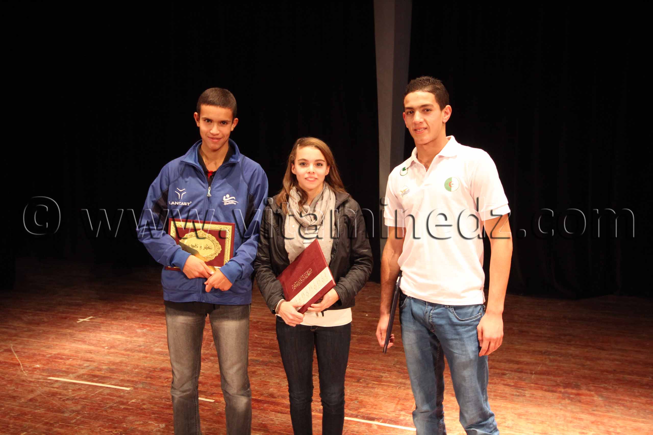 Les 3 champions de Natation Tlemceniens - Festivités du 1er Novembre 2013 avec la présence du nouveau wali de Tlemcen Abdelhafid Saci Ahmed