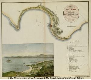 Carte de la Baie d'Alger 1828 Ses forts et ses environs