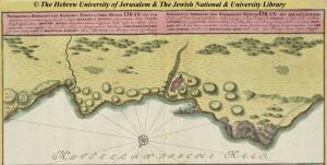 Représentation topographique  Barbarici Portus et Urbis  Munitae Oran 1732