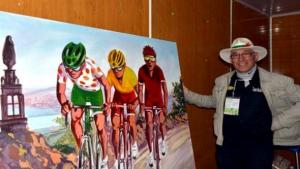 Tour d’Algérie-2014 : André Lahlou, le peintre qui raconte l’Algérie à travers le cyclisme