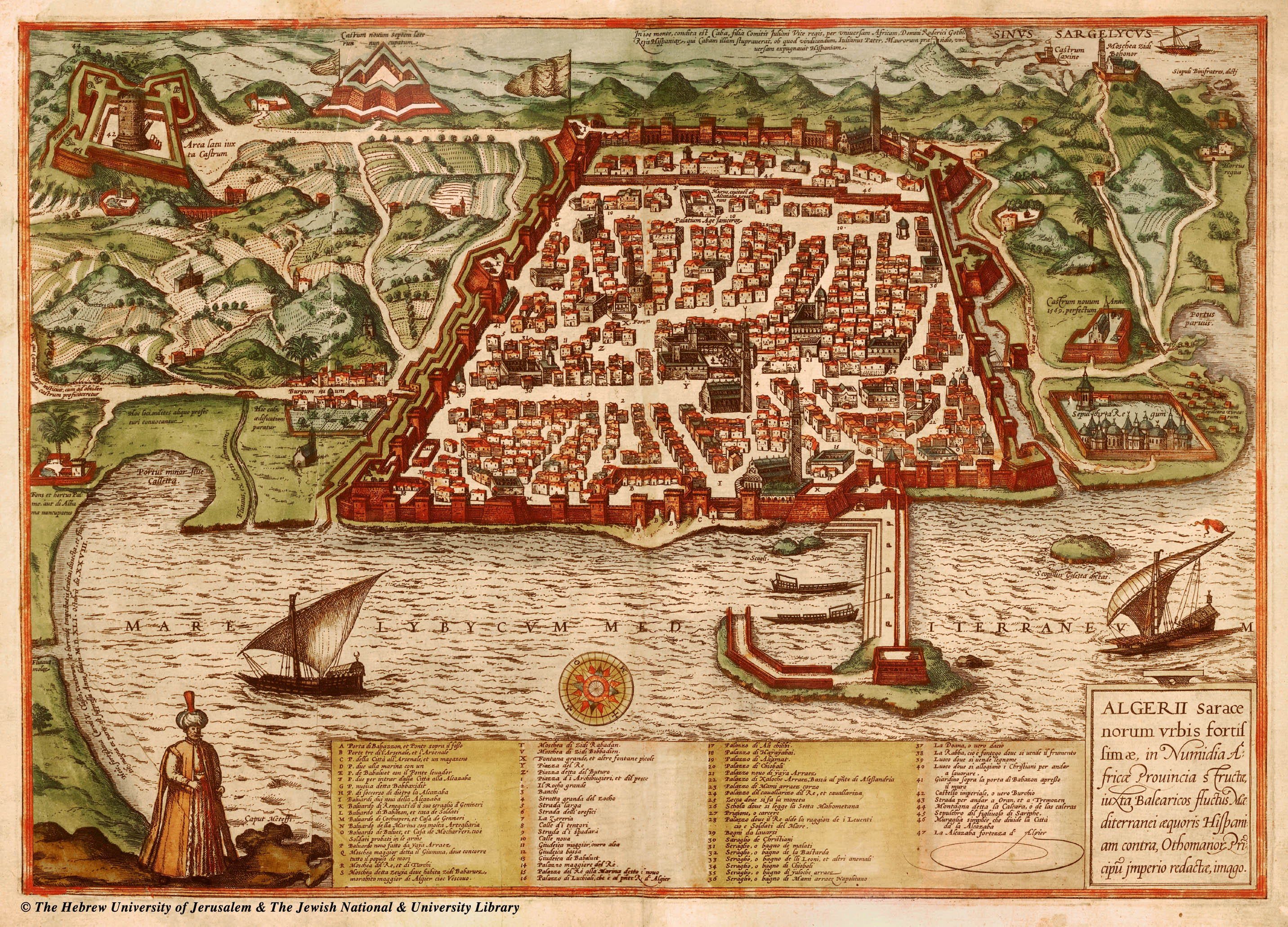 Plan d'Alger fortifiée en 1575