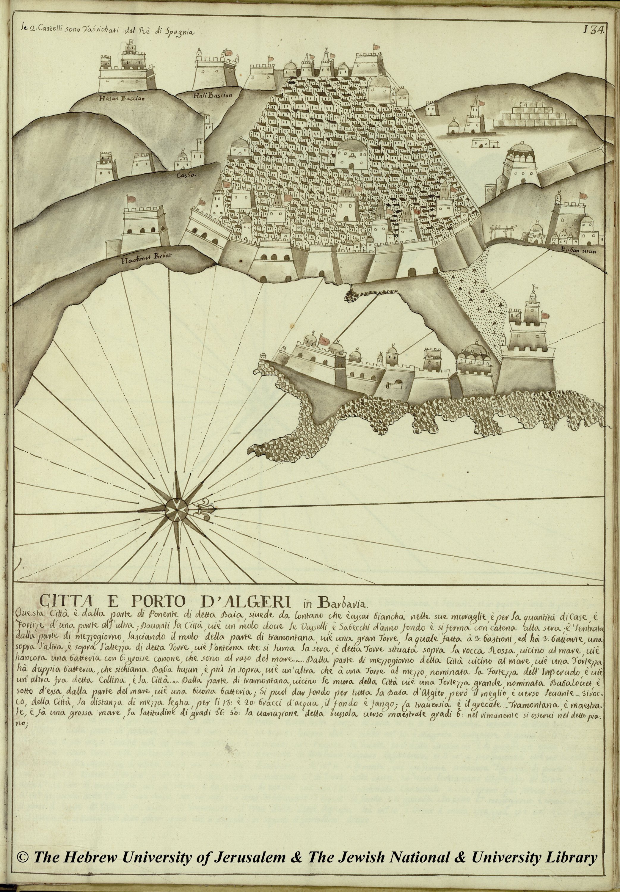 Plan du port d'Alger en 1760